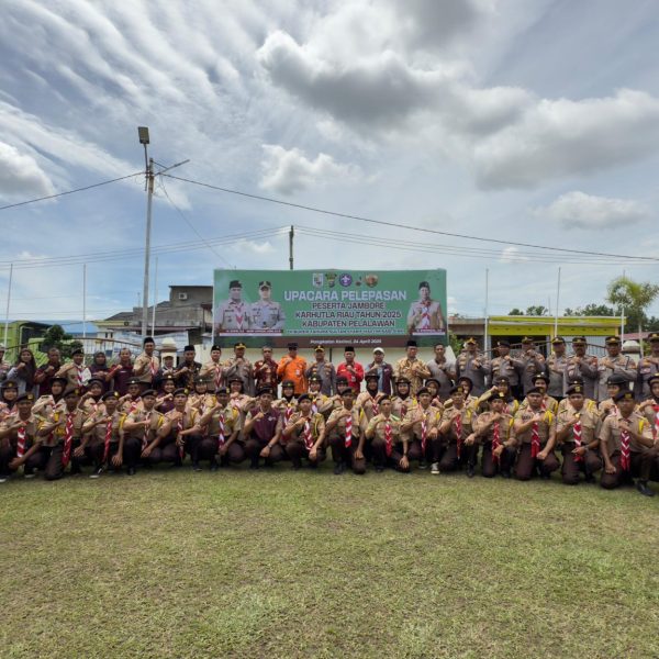Pemerintah Kabupaten Pelalawan Ikuti Upacara Pelepasan Peserta Jambore Karhutla Riau Tahun 2025
