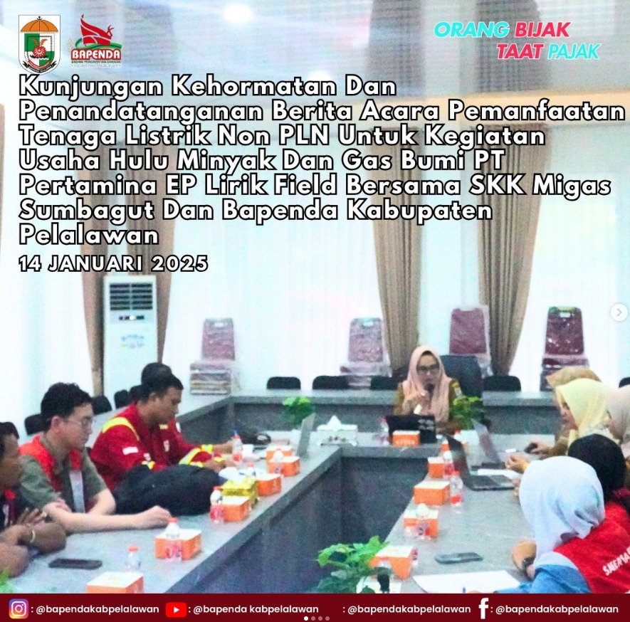 You are currently viewing Menerima Kunjungan Kehormatan dan Penandatanganan Berita Acara Pemanfaatan Tenaga Listrik Non PLN dari PT Pertamina EP Lirik Field